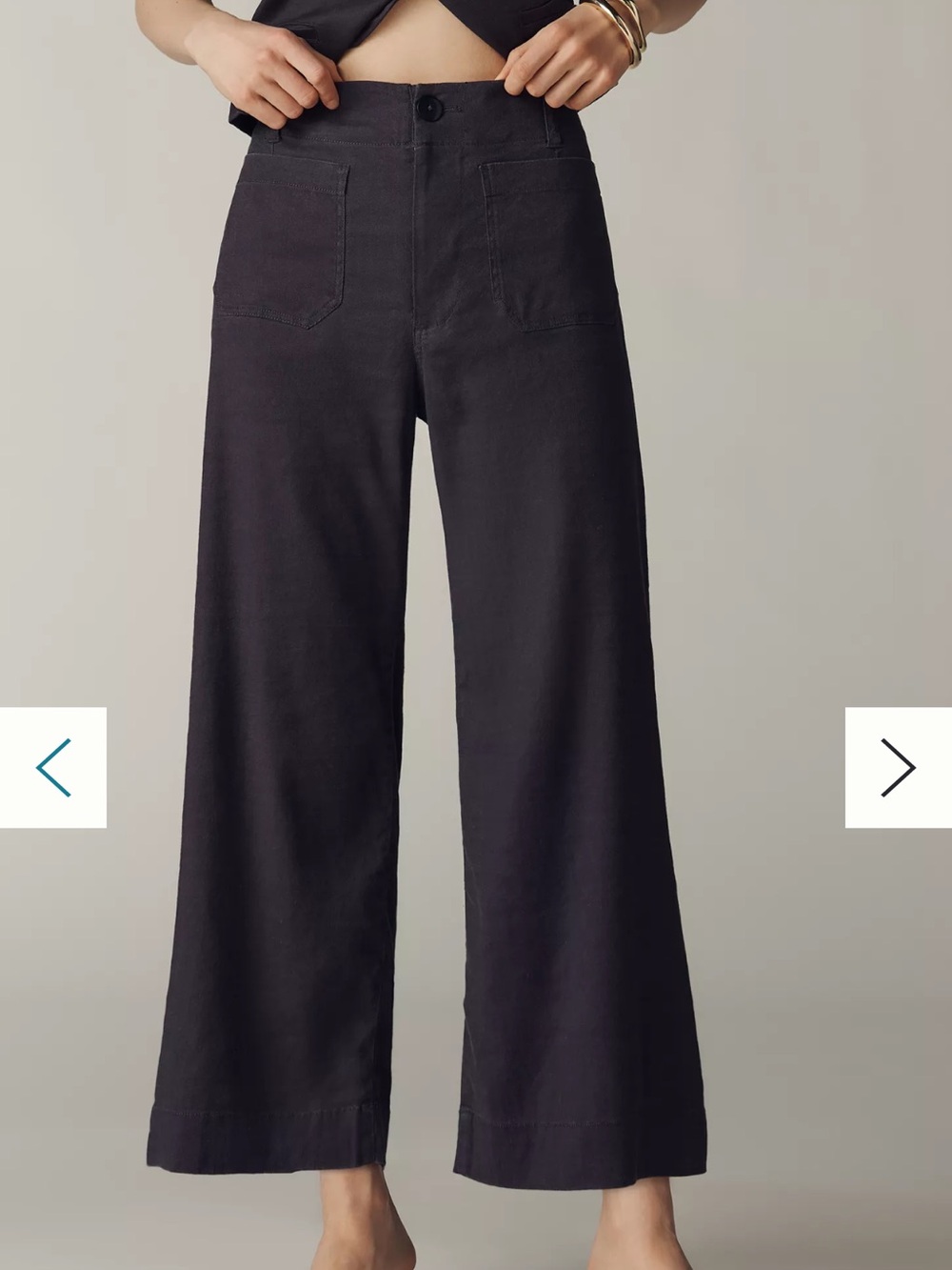 New Anthropologie Maeve “The Ettie” High Rise Crop Wide Leg Linen Blend Pants